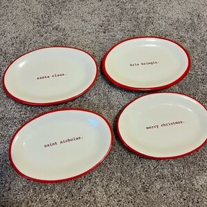 4 Christmas Rae Dunn Plates